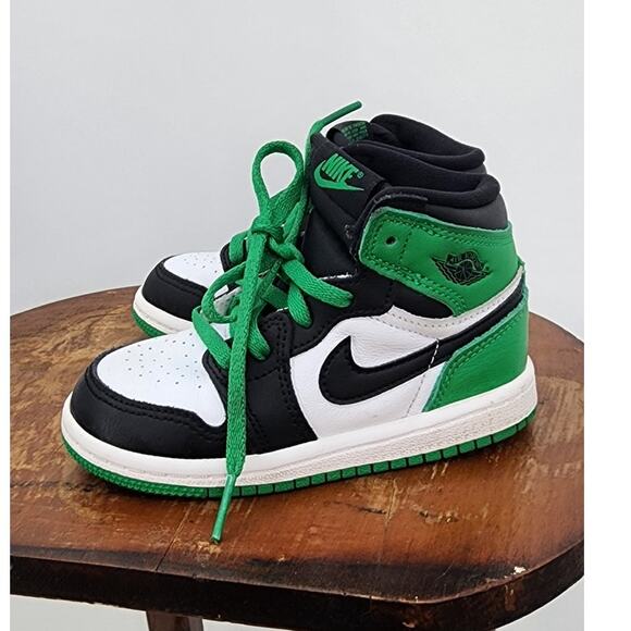 Jordan 1 Retro High OG Lucky Green (TD) - FD1413-031 Size 8C Kids - Picture 2 of 7